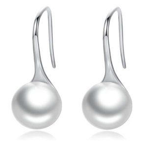 WHITE CULTURED PEARL STERLING SILVER EARRINGS